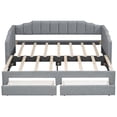 thumbnail image 5 of Euroco Upholstery Twin XL Extendable Daybed with Drawers & LED Lights, Convertible to King Size, Modern Beige Fabric, Multi-Functional Sleeper Sofa, Gray, 5 of 14