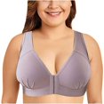 thumbnail image 1 of CHUANK Front-Closure Wireless Leisure Bra - Comfortable Plus Size Bras For Women Purple L, 1 of 9