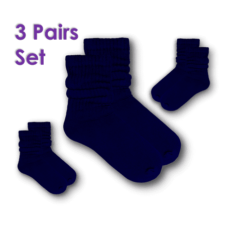 

kiMaran Women s Lightweight Cotton Blend Slouch Socks 3 Pairs Set NAVY BLUE