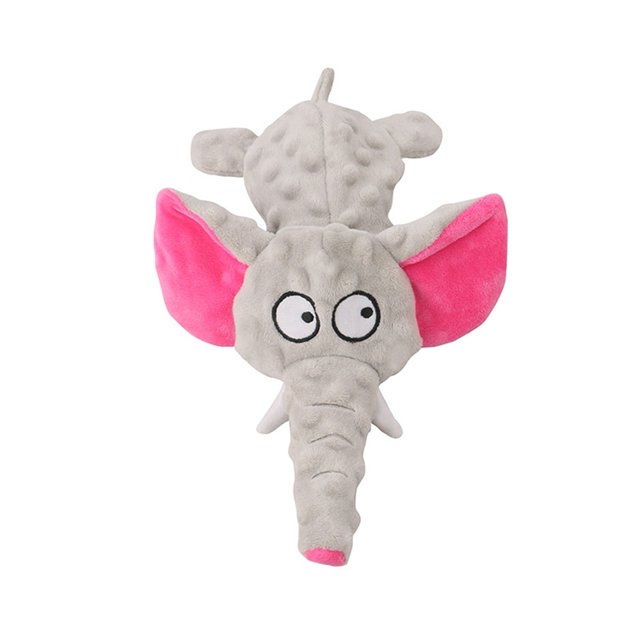 CSChome Jouet pour Animaux de Compagnie Jouet pour Chien - Peluche Interactive Résistante aux Morsures, Forme d'Éléphant de Dessin Animé, Jouet Qui Couine, Fournitures pour Animaux