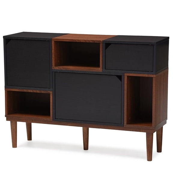 Allora Contemporary Wood Sideboard in Gray and Espresso