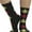 Crew Length - Black / Yellow / Red, variant on Womens Fun Acrylic Iconic Leaf Printed Socks - Black/White