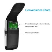 For Nokia C300 N155DL / Nokia G310 5G / Nokia G42 Vertical Nylon Canvas Holster Universal Cell Phone Pouch Secure Closure with Credit Card Slot & Belt Clip Loop Carabiner - Black