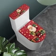 thumbnail image 3 of HELLHERO Christmas Gifts Polyester Fabric Toilet Cover Toilet Lid Covers Set Adjustable Universal Fits All Toilet Shapes Reusable Elastic Edge for U-Shaped, 3 of 8