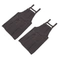 thumbnail image 3 of Delantal de algodón negro de 2 uds, delantal de cocina transpirable resistente al aceite, delantal de camarero para restaurante, 3 of 14