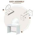 thumbnail image 6 of GZXS 39" White Makeup Vanity with Removable Lighted Mirror, Modern Dressing Table with 1 Spacious Drawer, Curved Edges, Dual Use Desk for Bedroom/Living Room, 6 of 9