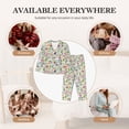 thumbnail image 6 of KLL Rabbit And Butterfly Print Women's Long Sleeve Pajamas with Pants Sleepwear Loungewear 2 Set-Large, 6 of 7