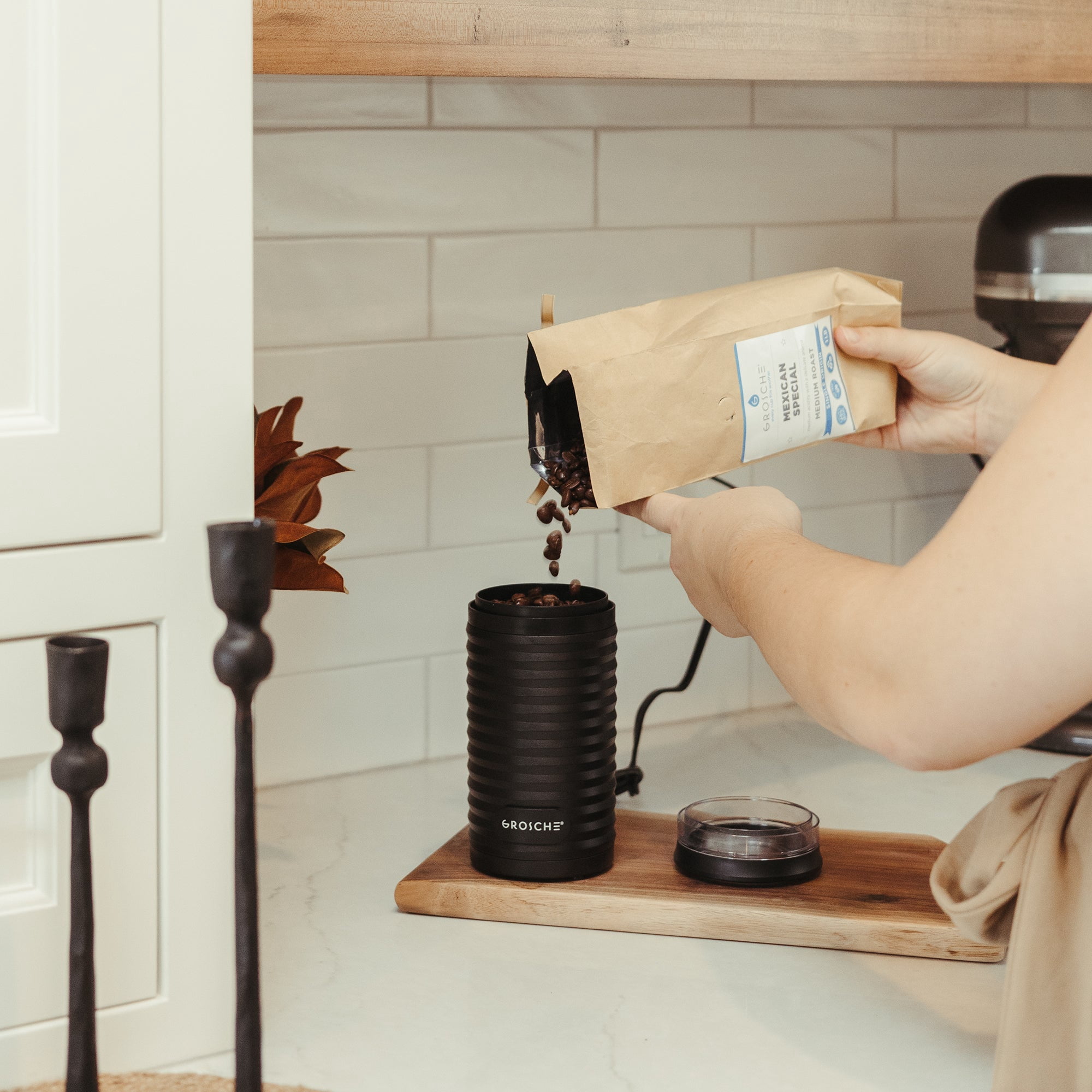 GROSCHE BREMEN Blade Electric Coffee Grinder, Stainless Steel Electric Grinder with easy storage, 180 Watts High Power Motor