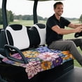thumbnail image 5 of XYZCANDO Vibrant Floral 2-Passenger Golf Cart Seat Cover with 4 Pockets - Non-Slip Washable Terry Cloth Protector for EZGO Club Car Yamaha, 5 of 9