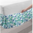 thumbnail image 2 of Succulent Bed Skirt, various Different Cacti Plants in Natural Shades Botanical Desert Flora, Elastic Bedskirt Dust Ruffle Wrap Around for Bedding Decor, 4 Sizes, Blue Green and White, by Ambesonne, 2 of 2
