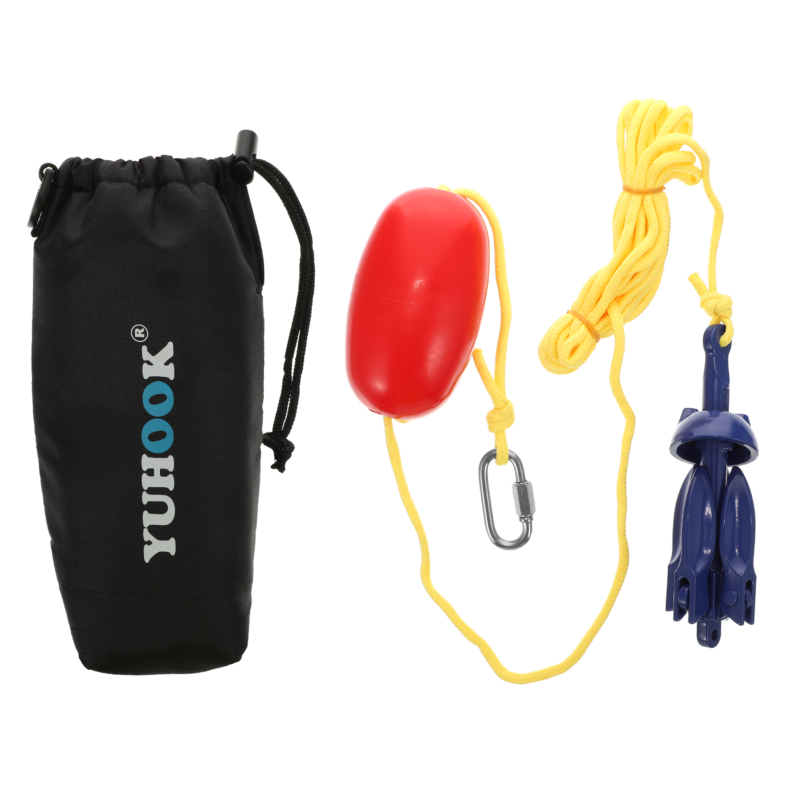 NUOLUX 1 Set Kayak Anchor Kits Portable Folding Anchor Buoy Kit for