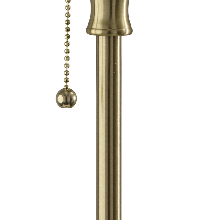 Mainstays 59.5 Inch Gold Stick Floor Lamp with White Fabric Shade photo 3