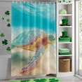 thumbnail image 4 of Shower Curtain, Underwater Ocean Sea Turtle Waterproof Shower Curtain Set with Hooks for Bathroom Showers,Stalls and Bathtubs,60x72In Summer Marine Life Beach, 4 of 9