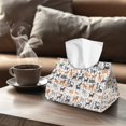 thumbnail image 4 of ZUXONGSY Dog Tissue Box Covers Rectangular PU Leather Household Tissue Holder with Snap Button Elegant Office Desk Decorations Waterproof Napkin Tissue Box Accessories Decor, 4 of 7