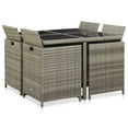 thumbnail image 3 of vidaXL 9 Piece Outdoor Dining Set with Cushions Poly Rattan Grey, 3 of 5