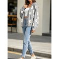 thumbnail image 3 of Long Sleeve Women's Button Down V Neck Knitted Floral Print Sweaters Cardigan, 3 of 6