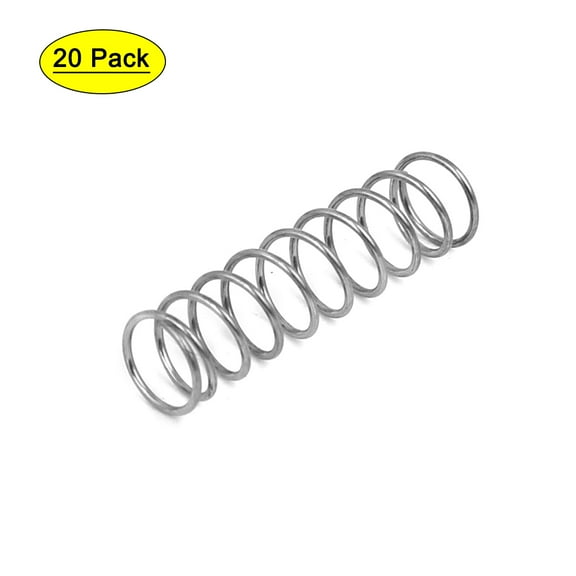 0.6mmx7mmx25mm 304 Stainless Steel Compression Springs Silver Tone 20pcs