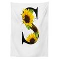 thumbnail image 3 of Ambesonne Letter S Tablecloth Rectangular Table Cover, Sunflower Art Design, 60"x90", Yellow Green Black, 3 of 4