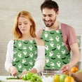 thumbnail image 3 of Green Ghost Bat Pattern Apron-Garden Aprons for Women with Pockets-Cotton Linen Waterproof Kitchen Cooking Gardening Aprons Adjustable for Kitchen,Cooking,BBQ and Salon 33x27 Inch, 3 of 7