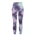thumbnail image 5 of COEQINE Casual Yoga Leggings for Women with Pockets High Waisted Tummy Control Elastic Full-Length Pants Violet Tie-Dye Buttery Soft Hip Lift Tights for Hiking, M, 5 of 7
