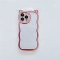 thumbnail image 1 of Funda para teléfono móvil de Apple con orejas de gato galvanizadas y ondas para iPhone 14/13/12/11, transparente, con orificios finos, XS/XR, suave, 1 of 6