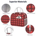 thumbnail image 4 of Insulated Lunch Bag for Women, Floral Print Oxford Fabric Lunch Box, Leakproof Thermal Cooler Tote for Work, School & Picnic, Christmas Vintage Grid Print, 4 of 5