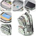 thumbnail image 4 of Dinosaur and Rose Light Green Pattern Cute School Backpack Bag with Padded Back and Adjustable Shoulder Straps 16.9 X 12.6 X 5.9 Inches, 4 of 5