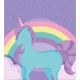 thumbnail image 3 of Unicorn Duvet Cover Set, Pony Rainbow Dreamy Color Theme, Decorative 3 Piece Bedding Set with 2 Pillow Shams, Queen Size, Lavender Blue Multicolor, by Ambesonne, 3 of 3