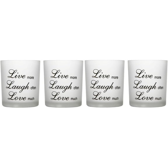 Hosley Set of 4, 4 inch High, Clear Glass Inspirational Tea Light Holders
