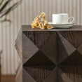 thumbnail image 6 of PORKISS End Table with Three-dimensional Embossed Pattern, Square Side Table, Coffee Table for Small Spaces Nightstand Living Room, without Assembly, Brown, 6 of 10