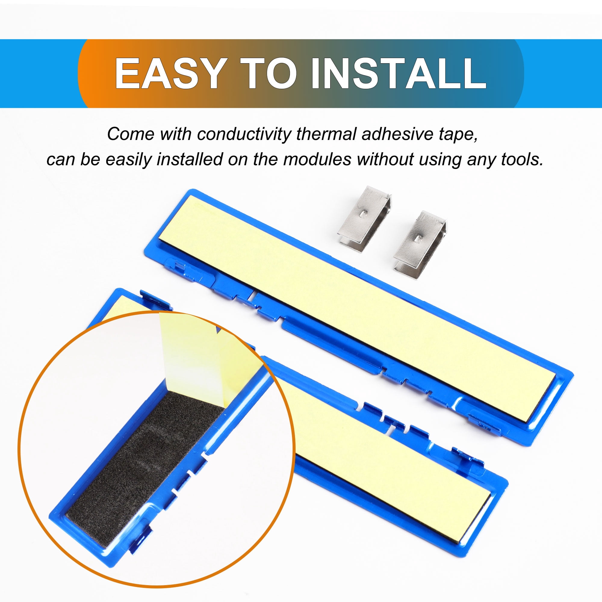 Unique Bargains 2 Pcs Aluminum Heat Sink DDR Memory Heat Spreader Shim Computer Cooling