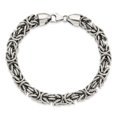 thumbnail image 3 of Finest Gold Sterling Silver Polished & Antiqued 8.5 in. Byzantine Bracelet, 3 of 3