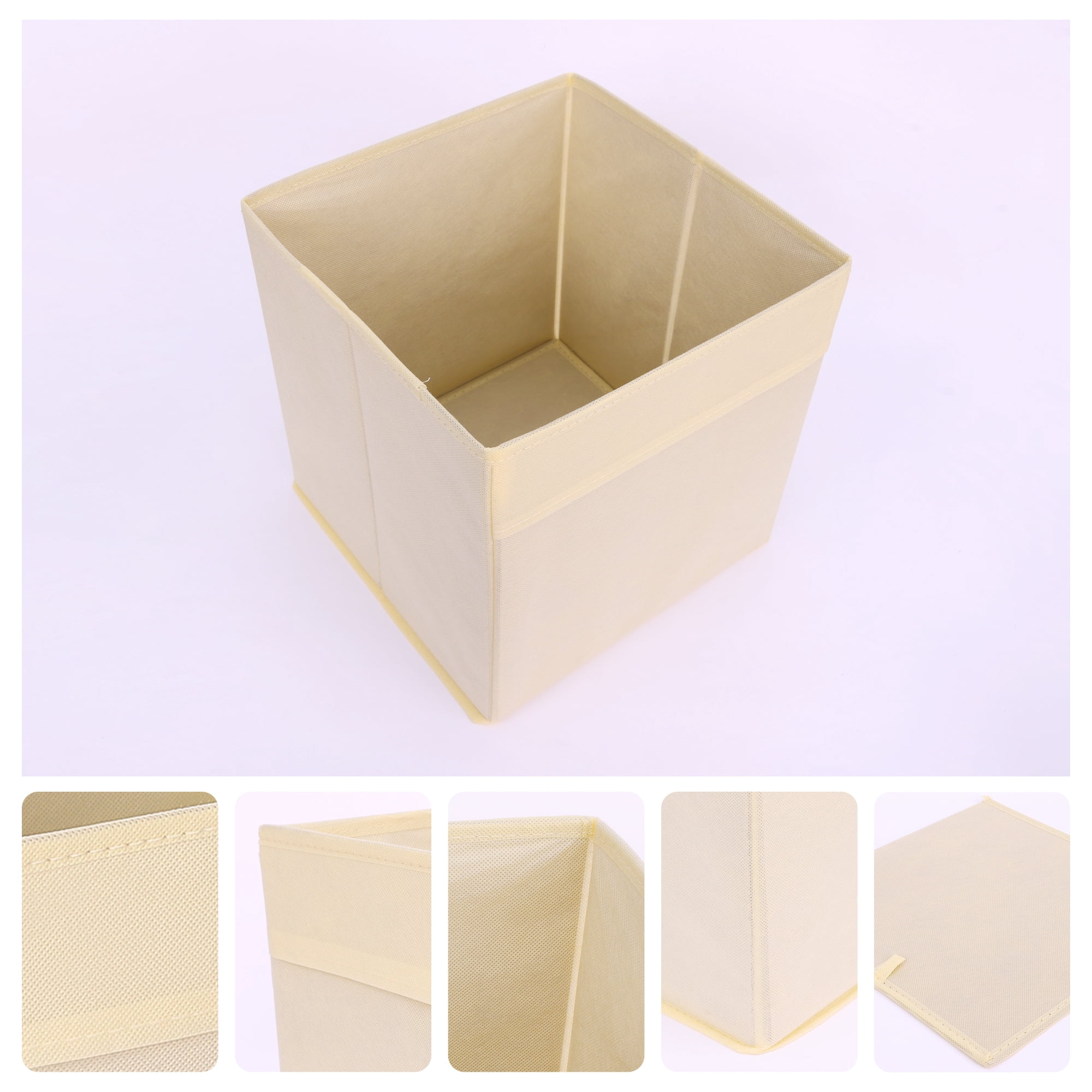 Unique Bargains Fabric Storage Cube Storage Bin Storage Basket Apricot 11*10.5*10.5in