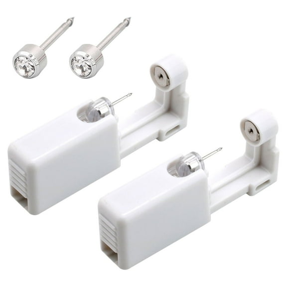 Walmeck Self Ear Piercing Tool White Self Piercing Kit Disposable Ear Piercer with Ear Studs
