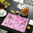 thumbnail image 4 of Pink Breast Cancer Summer Placemats Table Placemats Set Of 4-Linen Kitchen Washable Placemats Table Mats 11.8"x17.7" Non-Slip Heat Resistant, 4 of 6