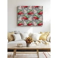 thumbnail image 5 of Christmas Canvas Print Wall Art Christmas Truck Xmas Pine Tree Snowflakes Grey Red Pictures Painting Morden Artwork for Living Room Bedroom, Ready to Hang - 12"x16", 5 of 6