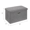 thumbnail image 3 of VECELO 24" Collapsible Srorage Ottoman, Linen Big Storage Bench Footrest Stool, Folding Use for Bedroom Living Room, Grey, 3 of 12