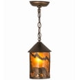 thumbnail image 6 of Meyda 178054 6 in. Northwoods Lone Bear Mini Pendant, Antique Copper & Amber Mica, 6 of 7