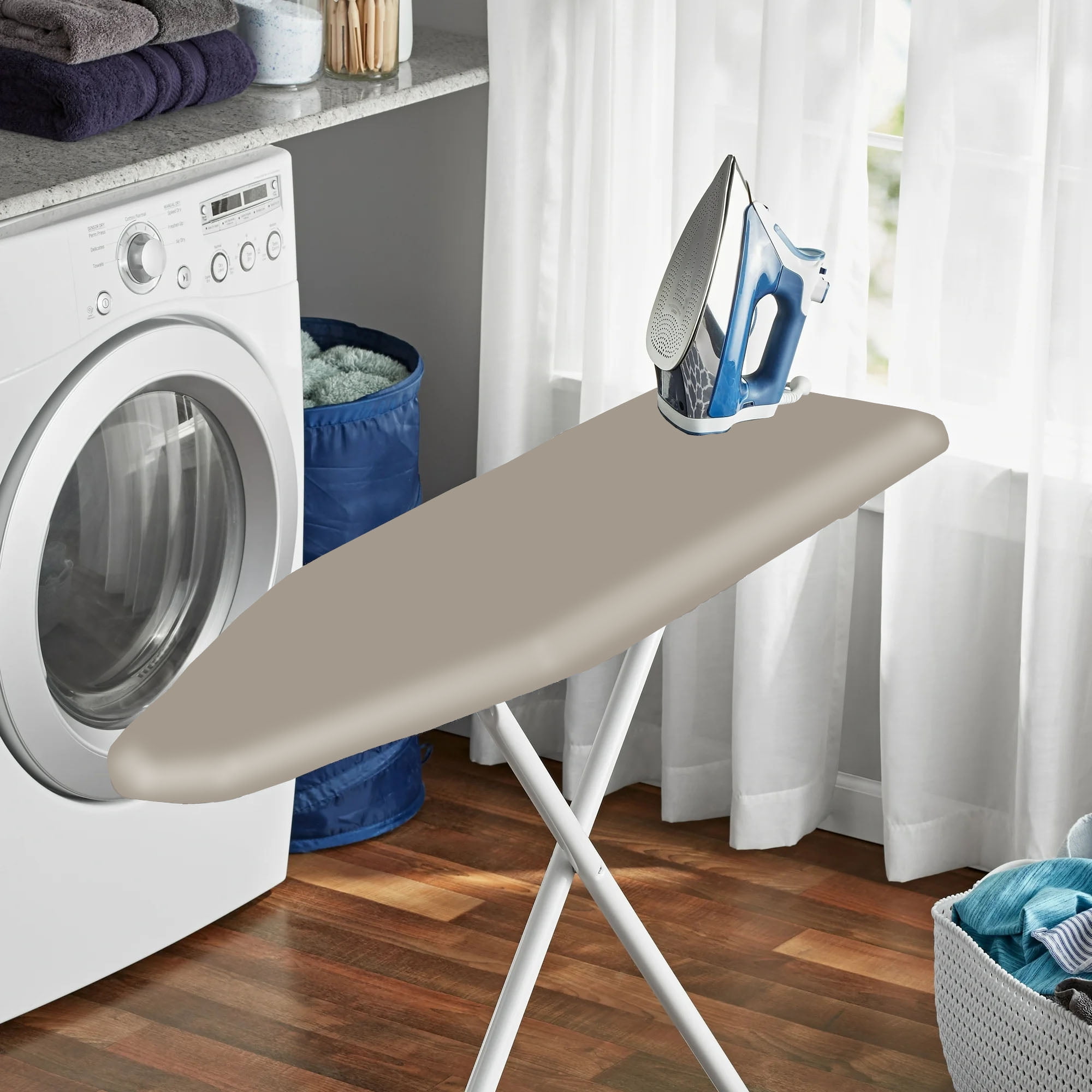 (4 pack) Mainstays Basic Ironing Board Cover, 54 in x 15 in, Cotton, Washed Stone Solid, Cover Only, Boards Sold Separately