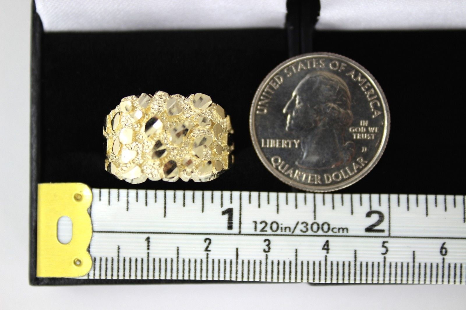 10K Solid Yellow Gold Small Medium Large Nugget Ring Sizes 6-13