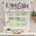 thumbnail image 2 of Easter Curtain Valances for Windows, Kitchen Valance Window Treatments Panel 2 Pack, Spring Leopard Printed Bunny Colorful Striped Rod Pocket Short Curtains for Bathroom Bedroom 42 x 18 Inch, 2 of 8