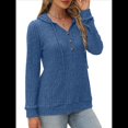 thumbnail image 3 of Suéteres de Mujer, Sudaderas con Capucha de Larga de Otoño, Sudaderas para Mujer, Ropa Informal Holgada de Moda Azul S, 3 of 7