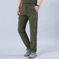 thumbnail image 2 of OSOLU Solid Color Mens Stretch Work Hiking Pants Quicking Dry Lightweight Windproof Outdoor Travel Climbing Fishing Pants Cargo Pants Trousers Everyday Comfort Versatile Bottoms, 2 of 7