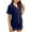 Navy, variant on 2 Piece Summer Sets for Women Short Sleeve V-Neck Blouses & Shirts Sets Women's Solid Color Casual Comfortable Home Pajamas Short Sleeve Shorts Set Casual Sets for Women 2 Piece Black xl