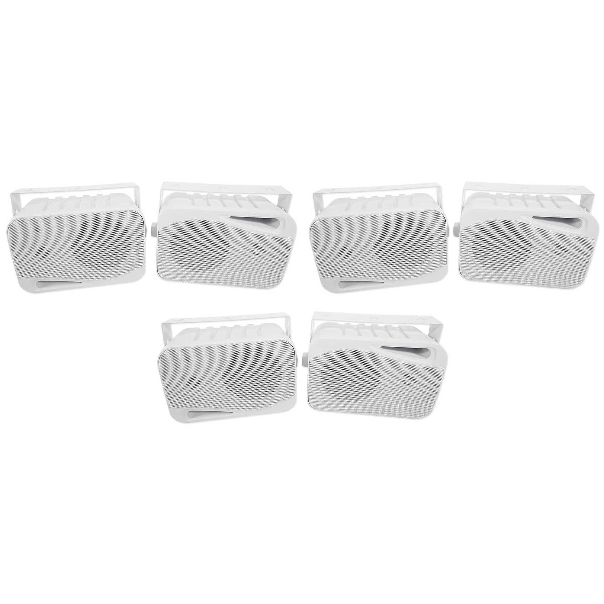 (6) Rockville HP4S 4" Outdoor/Indoor Home Theater Patio Speakers+Swivel Brackets
