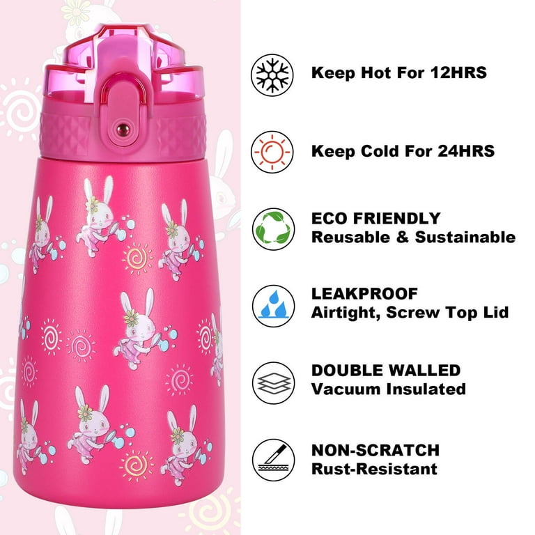 Oldley 12 oz Insulated Stainless Steel Water Bottle with Straw Lid -  Walmart.com