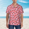 thumbnail image 2 of Pofeuu Strawberry Print Hawaiian Shirt for Men Sleeves Casual Button Down Summer Beach Dress Shirts T-Shirts,3X-Large, 2 of 7