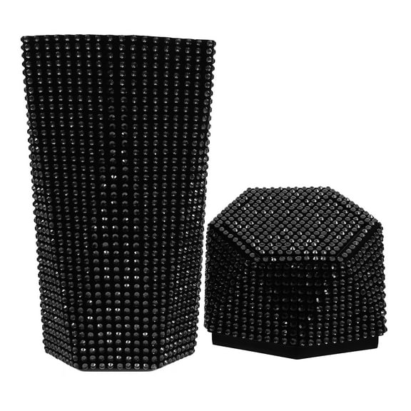 Car Trash Can Car Trash Bin Automatic Desk Car Garbage Bin Plastic Rhinestones 20.00X9.50X9.50CM