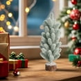 thumbnail image 5 of Snow Tabletop Christmas Trees, Flocked Artificial Mini Pine Trees with Wood Stand for Xmas Holiday Table Centerpiece Decor, 5 of 6