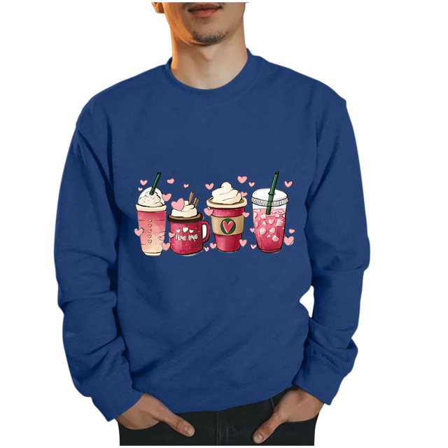 Sudaderas sin capucha para hombre, estilo casual, a la moda, con cuello redondo, estampado, de manga larga, blusas de manga larga y cuello redondo, blusas de poliéster para hombre